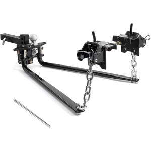 VEVOR Weight Distribution Hitch, 10000 lbs Max Towing & 1000 lbs Max Tongue, Weight Distributing Hitches Kit Includes 2 in Shank and 2-5/16 in Ball, Load Leveling Hitch for Trailers, Black