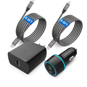 45W USB-C Charger, 2-Pack 45 Watt Samsung Super Fast Charger Type C PPS Wall/Car Charger for Samsung Galaxy S24 Ultra/S24+/S23 Ultra/S23+/S23/S22 Ultra/Note 10+, Galaxy Tab S9 with 2X 6.6ft Cable