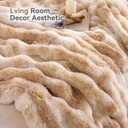 Smoofy Faux Fur Throw Blanket for Couch - Tie-dye Camel Soft Cozy Bubble Blanket, Beige Fluffy Plush Fuzzy Throw for Sofa & Bed, Thick Lightweight Warm Blanket, Luxury Aesthetic Gift for Women 50x60