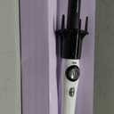 KISS Instawave Deluxe Automatic Rotating Curling Iron, Ceramic Ionic Technology, Tangle Prevention, 2-Way Rotation, Dual Heat Settings up to 420F, 1 Curling Wand, Black & White