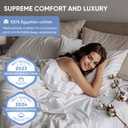 TWK 1200 TC 100% Egyptian Long-Staple Cotton Bedding Sheets Set, Luxury Hotel Style Deep Pocket with Elastic Reinforced Seams Sheet Set, Soft & Comfy Natural Sheets (White, Full)