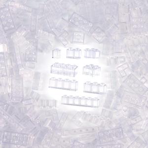 Clear Bricks Transparent Accessories Pieces - 340 PCS Classic Building Block Bulk Parts Toys Gifts for Adults Kids 6+ 8+ Compatible with Major Brands