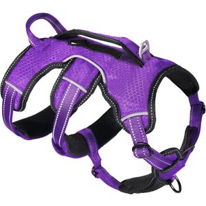 Tuff Pupper Escape Proof No Escape Dog Harness | 5 Point Adjustable Fit Harness for Dogs | Padded Dog Harnesses | Handle Dog Lift Harnesses (Small, Purple)