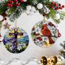 2 x Cross Ornament | Christian Christmas Ornaments, Religious Christmas Decorations, Hanging Ornaments for Tree | Religious Decor, Christian Faith Gifts | Easter Gifts, Baptism Gift, Confirmation Gift