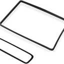 2 PCS Protector Frames Compatible with Tesla Model 3 Model Y 2025 2024 2023 2022 2021 2020 for Touch Screen & Rear View Mirror Interior Decoration Accessories, Silicone Black