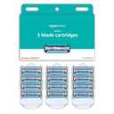 Amazon Basics 3-Blade Razor Refills for Men with Dual Lubrication, 12 Cartridges (Fits Amazon Basics Razor Handles only) (Previously Solimo)