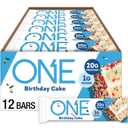 ONE Protein Bars, Birthday Cake, Gluten Free with 20g Protein and 1g Sugar, Pantry Staples, 2.12 oz (12 Count), Best By: 01 2026