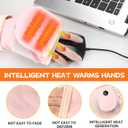 Heated Gloves for Women, Upgraded Smart Thermostatic Electric Heated Fingerless Gloves Rechargeable for Women Men, Winter Hand Warmer for Work Cycling Skiing Outdoor Snow (Pink)