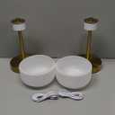 Oneach 9" Cordless Table Lamps Set of 2, Gold Rechargeable Battery Operated Lamp, 3-Way Stepless Dimming Touch Mushroom Lamps, Small Glass Nightlight for Bedroom Dining Table Living Room Shelf Decor