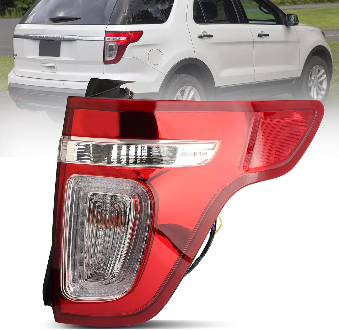 Tail light Assembly for Ford Explorer 2011 2012 2013 2014 2015 - Taillights Replacement for BB5Z13404C and BB5Z13404D - Brake Rear Lamp with bulbs(Right Passenger Side)