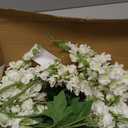 White Delphinium Artificial Flowers,8PCS Long Stem Silk Larkspur Flowers 33.5'' Faux Delphinium Stems for Tall Vase Home Wedding Table Decor(White)