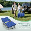 Suteck 32In XXL Folding Camping Cot, 900LBS Heavy Duty Sleeping Cot with Pillow Mattress, 1200D Double-Layer Oxford Portable Cot for Adults with Carry Bag for Home Office Nap Beach Travel, 79"32"19"