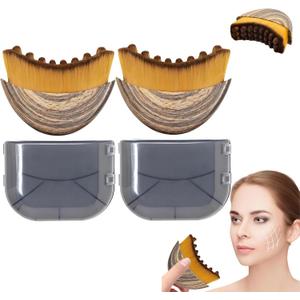 2 PCS Lymphatic Contour Face Brush, Contour Face Brush for Lymphatic Drainage,Ergonomically Designed to Fit The Skin Precisely,Improves Skin Glow & Absorption