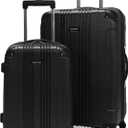 Kenneth Cole REACTION Out of Bounds Lightweight Hardshell 4-Wheel Spinner Luggage, Midnight Black, 2-Piece Set (20" & 28")