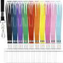 30 Pcs Lanyards for ID Badges, Clear Lanyards for Cruise Ship Cards, Waterproof Lanyard Card Holder for Carnival Sail, Vertical Nametag Holder (Rainbow, 10 Colors)