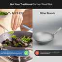 Misen Pre-Seasoned 12" Carbon Steel Wok - Naturally Nonstick - Perfect Size for Any Home Kitchen - Small Flat Bottom - Ergonomic, Stay-Cool Handles - Ready to Use, Compatible with All Cooktops