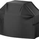 Grill Cover, 58 inch BBQ Gas Grill Cover for Outdoor Grill, Waterproof, Anti-UV, Rip-Proof, Fade Resistant Material, Barbecue Cover with Hook-and-Loop Straps & Adjustable Hem Drawstring, Black