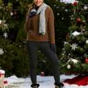 Seamaid Women's Fleece Lined Pants 30" Winter Thermal Flare Leggings Warm Insulated Bootcut Pants Pockets Water Resistant (S)