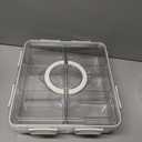 Taiuloo Divided Serving Tray with Airtight Lid and Handle, 6 Compartment Snackle Box Container, Portable Snack Platters, Clear Fridge Organizer & Food Storage for Veggie, Fruit, Charcuterie, Nuts