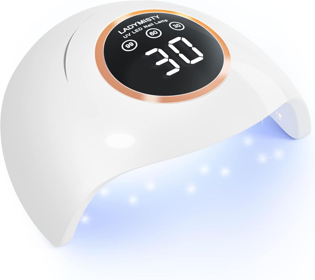 72W UV LED Nail Lamp Light Dryer for Nails Gel Polish with 18 Beads 3 Timer Setting & LCD Touch Display Screen, Auto Sensor, Professional Nails, White