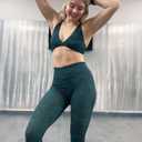 Aoxjox High Waisted Workout Leggings for Women Tummy Control Buttery Soft Yoga Metamorph Deep V Pants 26" (Cloud Dark Green, Small)