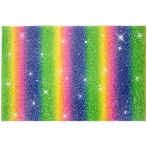 Rainbow Placemat for Dining Table, Heat Resistant Crushed Diamond Sparkle Glitter Rhinestones Decoration Table Mat, 12 x 18inch Placemat Gifts for Holiday (Rainbow)