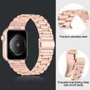 iiteeology Lightweight Stainless Steel Band Designed for Apple Watch Series 1-11, 42mm, 41mm, 40mm, 38mm, SE2&SE3, Replacement iWatch Bands for Women, Rose Gold