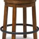 Signature Design by Ashley Valebeck 24" Counter Height Upholstered Swivel Stool, Brown & Black