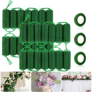 28 Pcs Floral Foam Garland 18.4ft Flower Sponge Blocks Kit, Absorption Flower Holder Arch Door Tabletop Flower Arrangement Material Floral Craft Wet Foam Blocks for Home Wedding Holiday Decoration