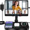 6-in-1 Wireless Charging Station for Apple Products with Clock, 7-Color RGB and Foldable,30W Multiple Devices Wireless Charging Stand for iPad Stand, for iphone17, for AirPods, for Apple Watch (Black)