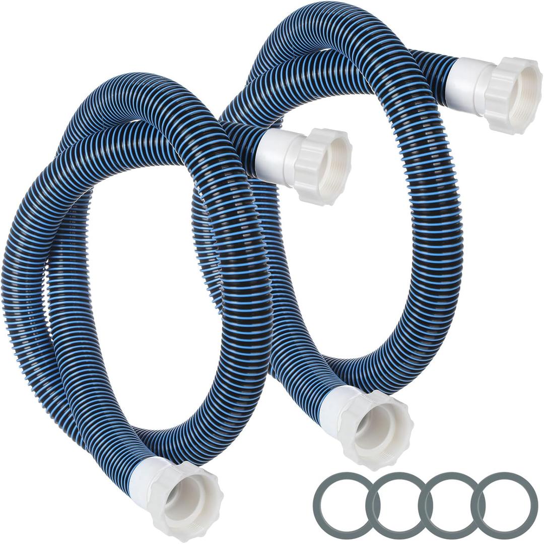 2026 Upgrade 2 Pack 1 1/2 Pool Hose for Above Ground Pools 6ft EVA Long Pool Pump Replacement Filter Hoses 1.5" Swimming Pool Filter Hose for Filter Pumps, Saltwater Systems and Sand filters (Blue)