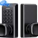 ApeStellar Fingerprint Keyless Entry Door Lock, Fingerprint Door Knob, Keypad Door Lock with Handle, Digital Electronic Door Knob for Front Door & Bedroom, High Durability, Voice Prompt for Easy Use, Black