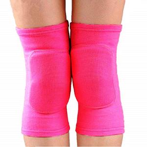 JUMISEE Kids Knee Pad, Anti-Slip Padded Sponge Knee Brace Breathable Flexible Elastic Knee Support for Football Volleyball Dance Skating Basketball Sports (X-Small(4-7 Years old), Hot Pink)