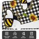 2 x Sunflower Bee Table Runner 13*72 inch, Buffalo Plaid Sunflower Bee Table Runner Seasonal Summer Flowers Holiday Plaid Farmhouse Kitchen Dining Table Decoration for Indoor Outdoor Home Party Decor