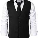 ZEROYAA Men's Hipster Urban Design 3 Pockets Business Formal Dress Vest for Suit Tuxedo, Size XXL