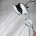 2-in-1 Shower Heads with Handheld Spray Combo: 10 Rainfall Shower Head & Hand Held Shower Head, 10 Spray Settings Detachable Shower Head with ON/OFF Switch and 15-Stage Filter (Chrome)