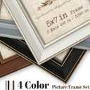5x7 Picture Frame Set of 4 with 2 Mats, Rustic Farmhouse Photo Frame with Tempered Glass, Distressed Vintage Frame 3.5x5 & 4x6 with Mat or 5x7 without Mat for Wall or Tabletop Display Home Office Gift