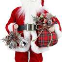 AGM 18" Santa Claus Christmas Figurine Figure Decoration with Gifts Bag and 2 Bells for Holiday Party Home Christmas Decoration