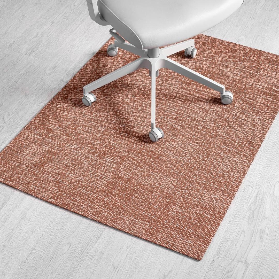 Anji Mountain 54" x 40" Rug'd Office Chair Mat for Carpet & Hardwood Floor, Burlington Terracotta