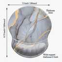 Ergonomic Designed Mouse Pad with Wrist Rest Hand Support Non Slip Rubber PU Base Wrist Mouse Pads Great for Gaming & Work (Wrist Marble Grey S)