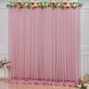 10x10ft Dusty Rose Tulle Backdrop Curtain for Parites, Sheer Backdrop Curtains for Wedding Baby Shower Birthday Party Photo Shoot Decorations (10ft x 10ft(2 Panels 5*10ft))