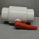 Midline Valve PVC Ball Valve Red T-Handle Water Shut-Off 6 in. Solvent Connections White Plastic (482T600)
