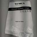 Short Shower Curtain Liner 60 Inch Long, Water Resistant Fabric Bathroom Curtain Liners, Solid White, Hotel Quality, Machine Washable, 72 X 60 Inch