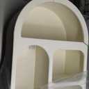 Deco 79 Wooden Geometric Arched 4 Shelf Wall Shelf with Varying Block Shapes, 16" x 8" x 24", Cream