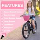 PEDALON Kids Bike Basket with Innovative Clip - Large Non-Sagging Bicycle Front Basket for Girls & Boys - Basket for Tricycle - Premium Bike Accessories for Little Kid and Toddler - Pink - Plastic