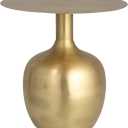 Creative CoOp Chic Metal Round Side Table, Gold