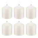 MISSYO 6 Pack 3x3 Inch Pillar Candles, 35 Hours Dripless Smokeless Unscented Candles for Home Weddings Restaurant Spa Church and Emergency Ivory