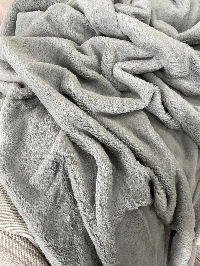 Sumptuously Soft Faux Fur Fabric - 2 Way Stretch Blanket Material for Coats, Capes, and Shawls - 58 Inches Wide, 1 Yard: Luxurious, Cozy, and Perfectly Fluffy (Gray Bunny)