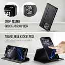 Wallet Case for iPhone 14 Pro Max Compatible with Magsafe, 2-in-1 PU Leather Flip RFID Blocking Card Holder Stand Shockproof Magnetic Detachable Cover for iPhone 14 Pro Max Case 6.7", Black