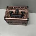 Joligrace Makeup Train Case Cosmetic Box Portable Makeup Case Organizer 2 Trays Makeup Storage with Mirror Locking for Cosmetologist Aesthetic Supplies Nail Tech Traveling Makeup Box Dark Brown